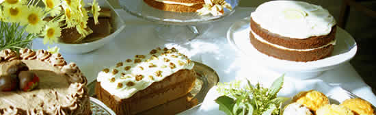 A selection of delicious cakes from The Red Barn Bakery